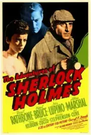 THE ADVENTURES OF SHERLOCK HOLMES Movie POSTER 27 x 40 Basil Rathbone, B