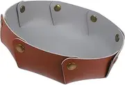 ERINGOGO Folding Storage Tray Pu Jewelry Box Key Holder Decorative Trinket Office Decor