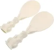 iplusmile 2pcs Home Creative Rice Shovel Rice Ladle Spoons Fun Rice Serving Tools Creative Rice Spoons Spoon Rice Cooker Cute Rice Scooper Non-Stick Rice Spoons Rice Spatula Beige Plastic