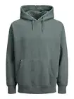 Jack & Jones Men's Plain Hoodie in Forest Night Relaxed Fit 12161145 soft cotton
