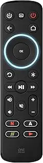 One For All Streamer Remote – Universal Remote Control for up to 3 Devices Streamer Boxes (Roku, Apple TV and More) TV and Sound bar – Learning Feature - Backlit Keys - Black – URC7935