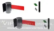WALL MOUNT STANCHIONS, 2 PCS PACKAGE AISLEWAY 156" RED BELT, VIP CROWD CONTROL