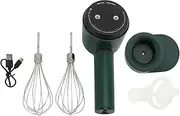 Cordless Electric Hand Mixer with 2 Whisk 1200mAh USB Rechargeable Handheld Stainless Steel Portable Egg Beater for Baking Pancake