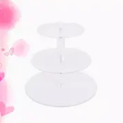 3 Layers Clear Cake Stand Turntable Dessert Display Wedding
