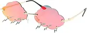 [SAFIGLE] 1 Pair Blue Light Glasses for Women Retro Sunglasses Clouds Design Party Glasses Props Black Frame Red Lenses