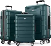 Luggage Sets Expandable PC+ABS Durable Suitcase Double Wheels TSA Lock Armygreen