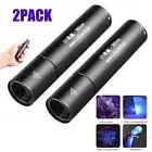 2PACK UV Flashlight Black Light Rechargeable 365nm Ultra Violet Handheld Torch