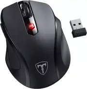 Hotweems D-09 Wireless Mouse - Ergonomic, Silent Click, 2400 DPI, Black