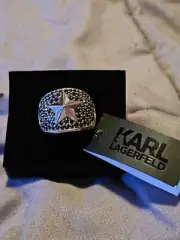 Karl Lagerfeld Silver Ring With Swarovski Crystals