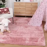 Brand Ventures Puffy Soft Shag Pink Rug