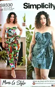 SIMPLICITY PATTERN 9330 JUMPSUIT DRESS MISSES SIZES 16 18 20 22 24 UNCUT