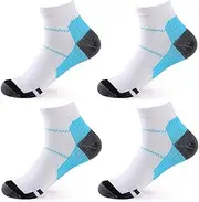 [2 Pairs] Compression Socks for Men & Women, Plantar Fasciitis Relief Foot Pain Sleeves Heel Ankle Sox, Athletic Socks for Stamina Circulation & Recovery