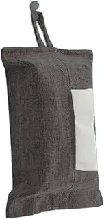 NISYOCIY Tissue Box Cover, Hanging Tissue Holder Decorative Used ‌Flexibly, Linen Design Rectangle Tissue Box Cover for Your Home, Office or Car, Gray