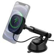 SPIGEN iPhone 14 / 13 / 12 / Pro / Max / Plus MagSafe Car Mount, Genuine SPIGEN One Tap Dashboard Magnetic Wireless Fast Charger for Apple