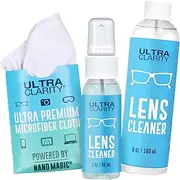 Ultra Clarity Lens Cleaner 1 oz Spray Bottle and 6 oz Refill Bottle, Lens Cleaning Spray.