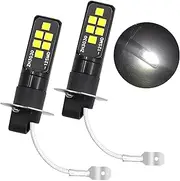 YnGia h3 led Fog Bulb 2cps h3 led Bulb 12SMD 3030 Car Led Fog lamp Blub Super Bright Car Driving Light Bulb DRL White