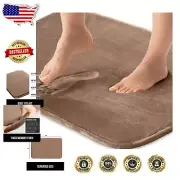 Luxurious Machine Washable Bath Mat - Thick Memory Foam, Fade Resistant, Taupe