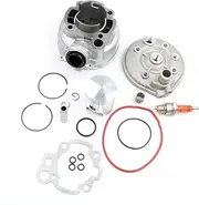 Motorcycle 90cc 49mm Big Bore Cylinder Kit & Cylinder Head Compatible with Minarelli RIEJU MRX 50 RR50 RS-1-2 Spike 2 50cc 2 stroke