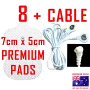 TENS EMS ELECTRODE PADS CABLE + 8 PREMIUM 7cm x 5cm ELECTRODE PADS ⭐⭐⭐⭐⭐