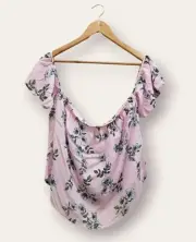 NWT Supre Flowy Off The Shoulder Top Beach Boho Surfgirl Floral Pink Size 14