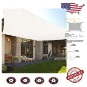 Luxury 10' x 13' Rectangle White Sun Shade Sail - Perfect for Patio & Garden