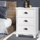 Bedside Table Bedroom Furniture Cabinet White Nightstand Drawers Side Table