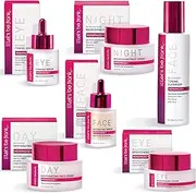 Menopause Essentials+ Skincare Pack – Cleanser, Day Cream, Night Cream, Serums, Eye Creams. For Hydrated, Firm, Bright, Rejuvenated Skin. with Hyaluronic Acid and Botanicals