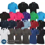 Ladies Contrast Polo Shirt Women Top Size 8 10 12 14 16 18 20 22 24 Casual 2LCP