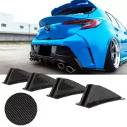 Carbon Look Rear Diffuser Lower Bumper 4-Fin Splitter For Toyota Corolla Camry