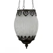 Moroccan Style Hanging Lantern White D11x18.5cm