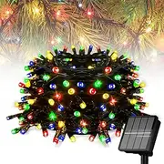 Solar Christmas Lights, 12M 100LED 8 Modes Waterproof Solar String Outdoor Light, Fairy Lights for Christmas Tree Outside Bedroom Decorations (Multicolor)