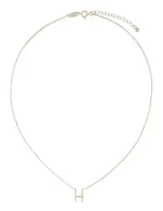 [Mocha] Elly Lou Timeless Initial Necklace H in Silver