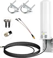 Nelawya 4G LTE Antenna High Gain 10-12dBi Long Range Outdoor Antenna with SMA Plug/Dual TS9 Connector Adapter Outdoor Antenna for Huawei ZTE 4G LTE Hotspot Router Modem Netgear Nighthawk M1 MR1100