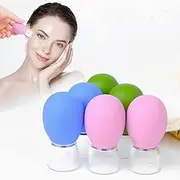 6 Pcs Face Cupping Set Anti Aging, Silicone Vacuum Suction Cupping Cups, small Cupping Massage Therapy,Lymphatic Drainage Massage Cupping Tool Cups for Body and Facial Care