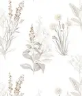Peel and Stick Wallpaper Beige Floral Wallpaper Boho Contact Paper 16.9in x11...