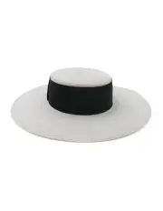 [Morgan & Taylor] Beyonce Boater in White/Black