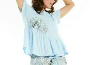 NEW PETER ALEXANDER HYDRANGEA KITTY PJ TOP M MEDIUM RRP$59.95