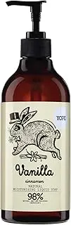 [Yope] Liquid Hand Wash Moisturising For Sensitive Skin Regenerating Smoothing Against Inflammation and Aging Vanilla & Cinnamon Allantoin Coconut and Sunflower Oil Vegan Cruelty Free 500 Milliliters