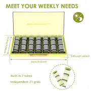 Pill Box 7 Days 21 Grids Dustproof Weekly Pills Case Portable Transparent DEE