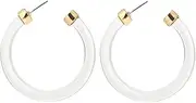 [LEGITTA] Tortoise Shell Resin Hoop Earrings Fashion Jewelry for Women