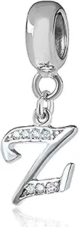 [925 Sterling Silver Letter Charms] Alphabet Charm Letter Beads,A-Z Letter Initial Spacer,Solid Woman' Sterling Silver Pandora Charm