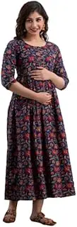 [COTTON HTHRANG] Women's Maternity Nursing Dresses for Breastfeeding Nightgown/Labor/Delivery Dress 3/4 Sleeve Pregnancy Dress