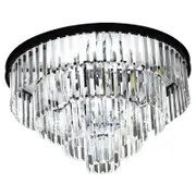 Eli & Co. Lighting Brionne Crystal Tiered Flush Mount Chandelier 60cm Black