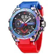 Men Wristwatches Red Bracelet 50m Waterproof Alarm Clock Analog Digitals Sport Watches