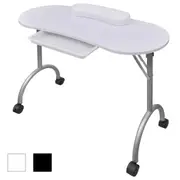 Black/White Manicure Table Nail Desk Folding Portable Station Hand Cushion Bag vidaXL