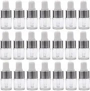 ConStore 50pcs Clear Glass Dropper Bottles Mini Essential Oil Vials with Glass Eye Dropper Empty Cosmetic Lotion Sample Bottles Refillable DIY Cosmetic Container Liquid Perfume (2ml)