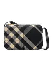 Burberry Snip Checked Crossbody Bag One size black