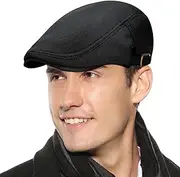 [FEOYA] Men's Classic Vintage Newsboy Flat Cap - Adjustable Beret Cap, Casual Sun Hat, Traditional Ivy Style