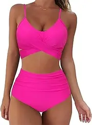 [SUUKSESS] Women Wrap Bikini Set Push Up High Waisted 2 Piece Swimsuits