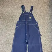 New Carhartt Mens 88FBH Denim Bib Overalls 38x34 Blue Union Tag